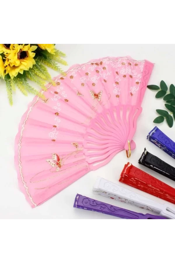 Plastik Kumaş Yelpaze 12li Karışık