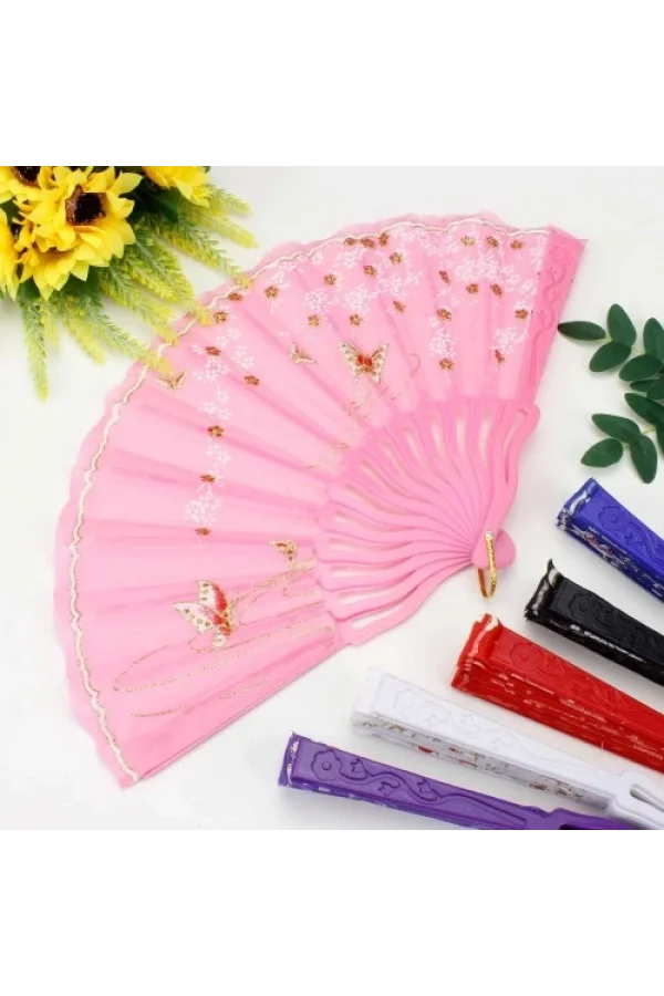 Plastik Kumaş Yelpaze 12li Karışık