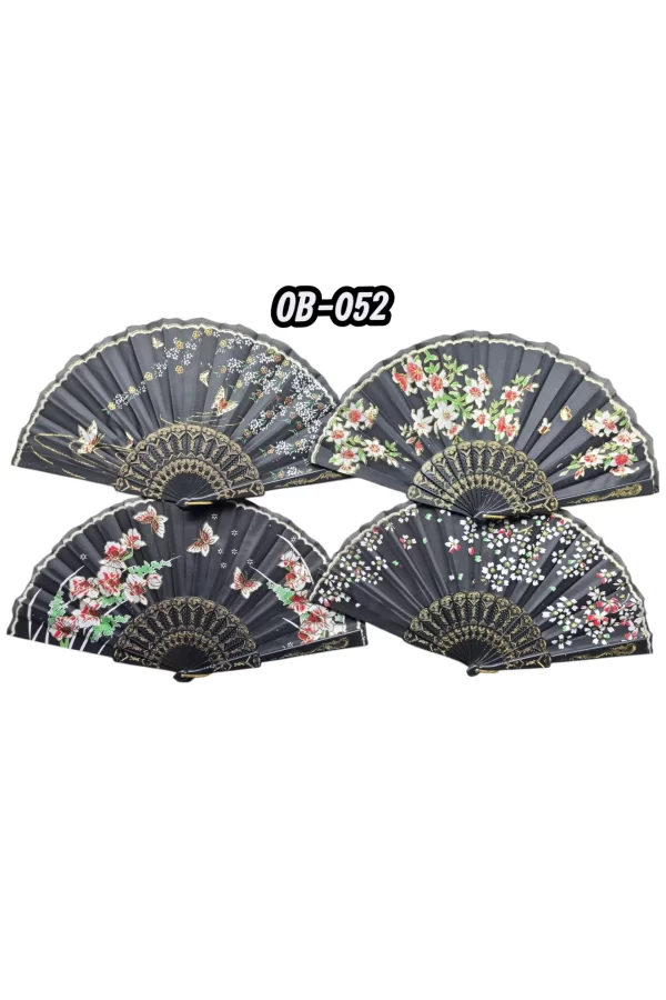 Plastik Kumaş Yelpaze 12li Karışık Ob-052