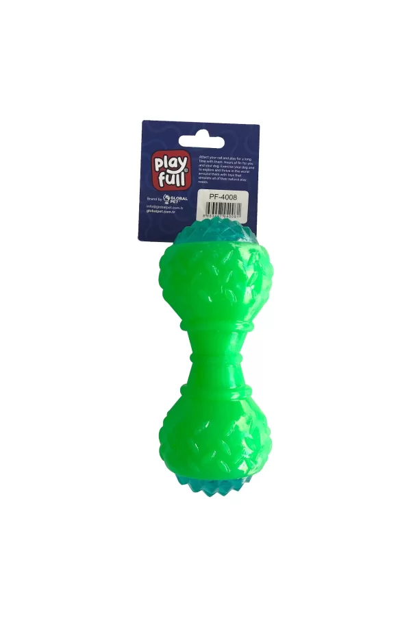 Playfull Aktivite Sesli ve Işıklı Köpek Oyuncak Dumbel 5x15 cm Yeşil