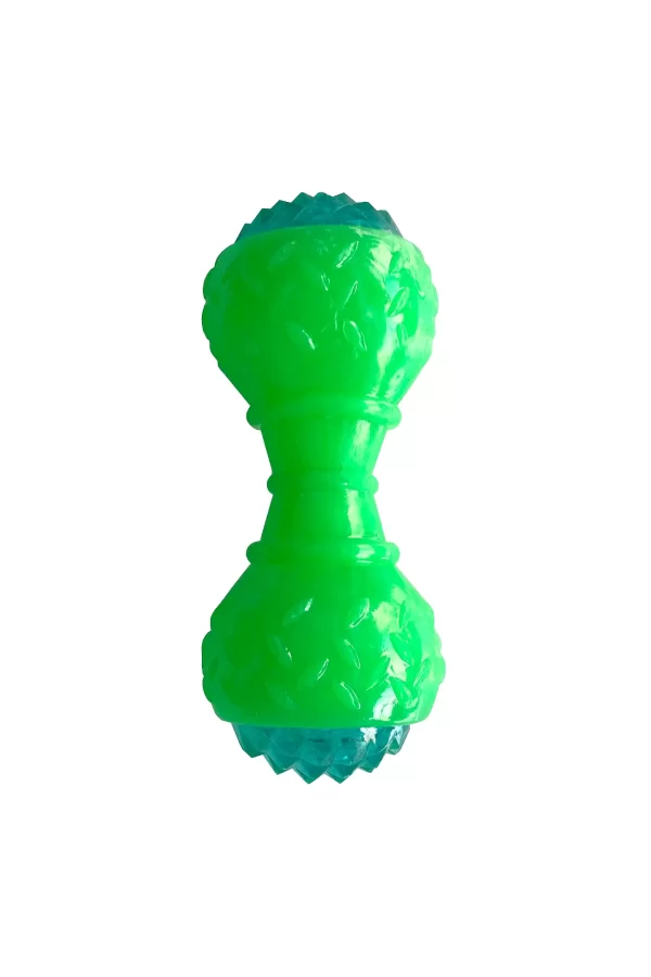 Playfull Aktivite Sesli ve Işıklı Köpek Oyuncak Dumbel 5x15 cm Yeşil