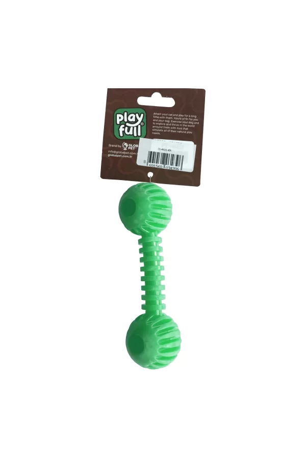 Playfull Sağlam Plastik Dental Dumbel Köpek Oyuncağı 12 x 3,5 cm Yeşil