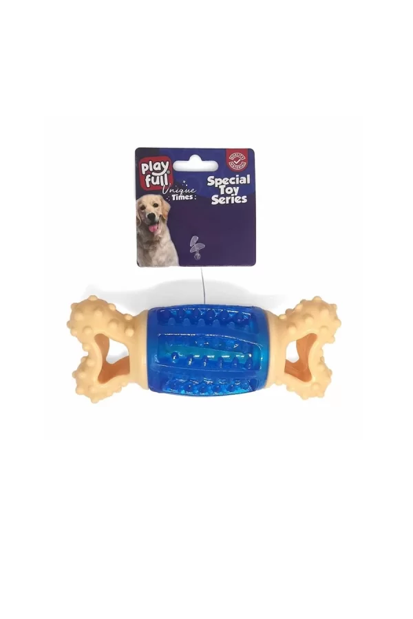 Playfull Sağlam Plastik Sesli Dental Köpek Oyuncağı 13x4cm Mavi