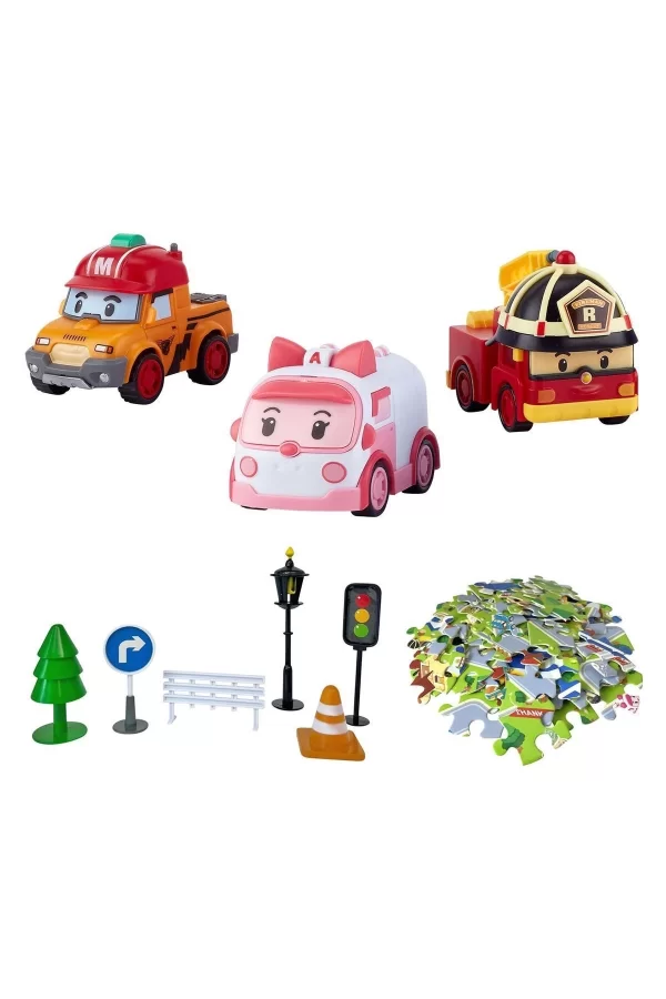 Polı Zr-913 Robocar Poli Gogo City Seri Ambar,roy,mark Oyun Seti
