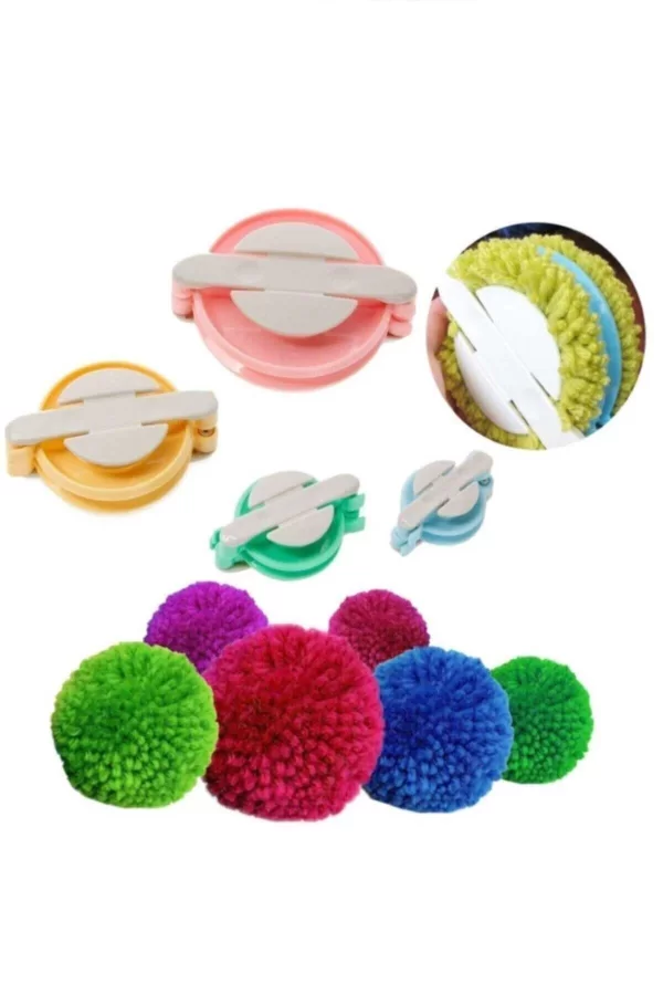 Ponpon Makinası 4lü Set Ponponmatik 4 Farklı Boy