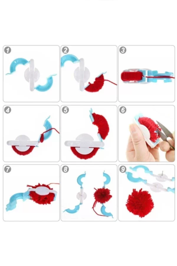 Ponpon Makinası 4lü Set Ponponmatik 4 Farklı Boy