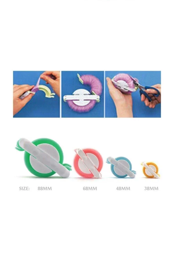 Ponpon Makinası 4lü Set Ponponmatik 4 Farklı Boy