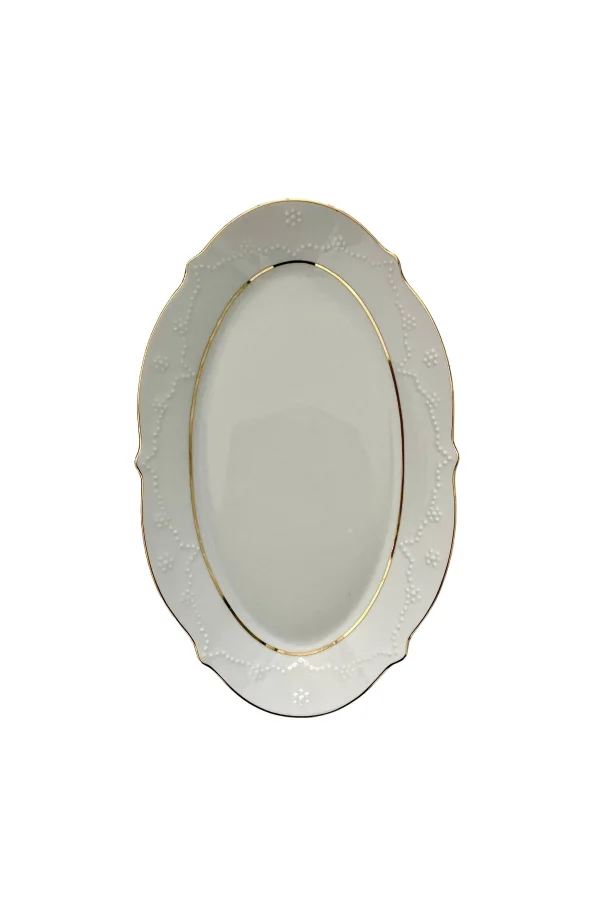Porland Altın Yaldız Kayık Tabak 1 Adet 30cm