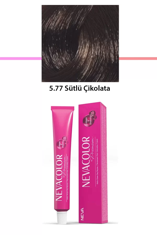 Premium 5.77 Sütlü Çikolata - Kalıcı Krem Saç Boyası 50 g Tüp