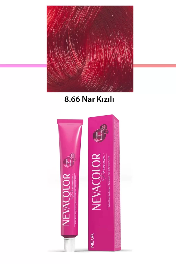 Premium 8.66 Nar Kızılı - Kalıcı Krem Saç Boyası 50 g Tüp