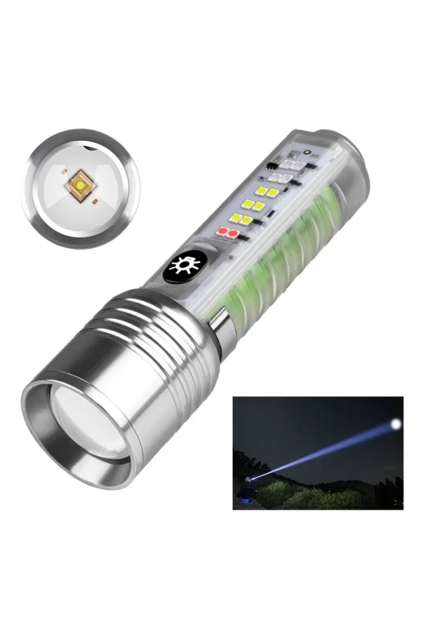 Profesyonel Tg Led Güçlü 8 Modlu Type-c 1000 Lümen Polis Çakarlı Şarjlı El Feneri