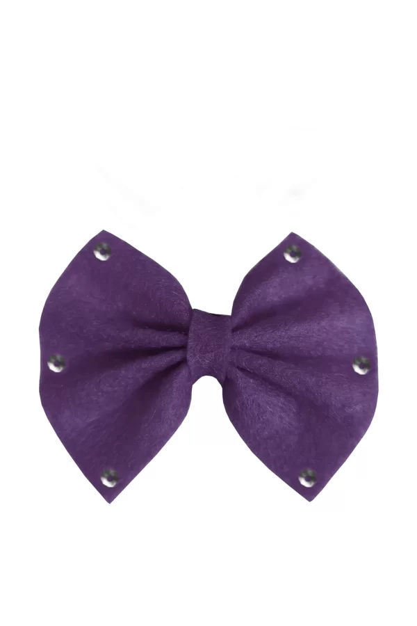 Pullu Keçe Kedi Köpek Tokası Mor 4.5-5.5 cm ( 2 Adet )