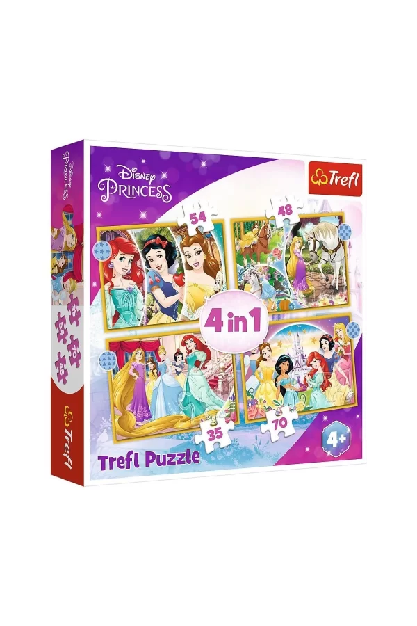 Puzzle-34385 Disney Princess 4ın1 Puzzle