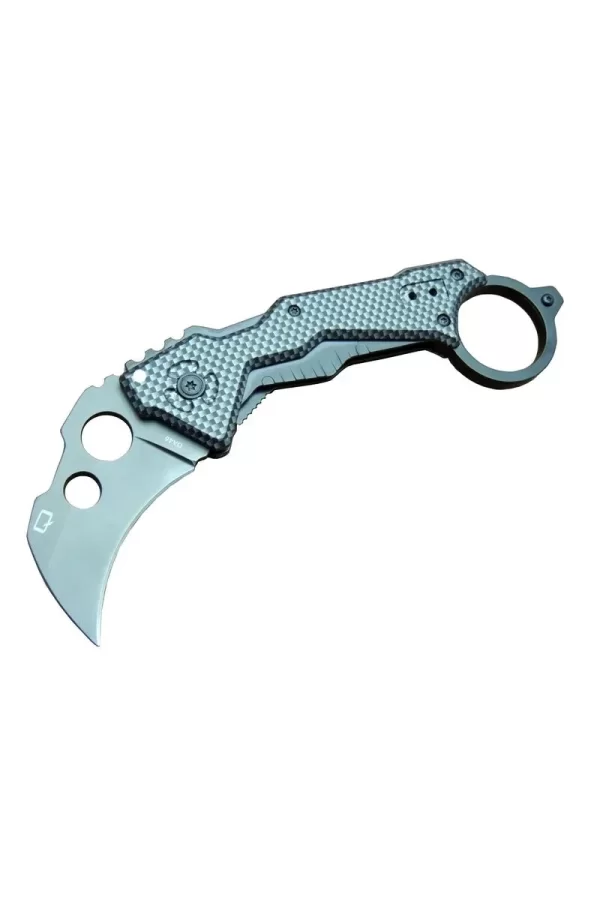 Quartermaster Da46 Karambit Outdoor Çakı 18 Cm - Tırtıklı, Karbon Fiber Sap