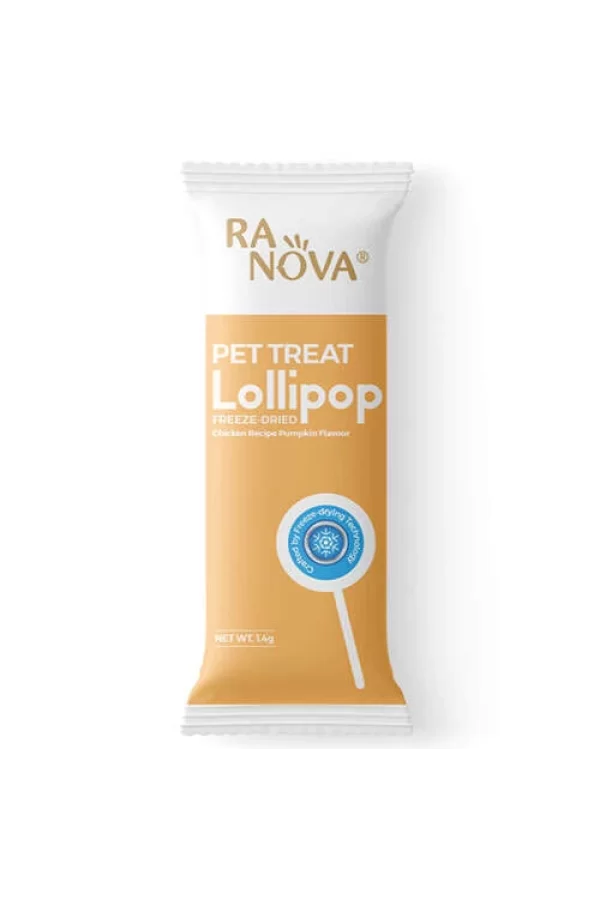 Ranova Kabak Aromalı Dondurularak Kurutulmuş Kedi Ödülü Lolipop 1.4 Gr