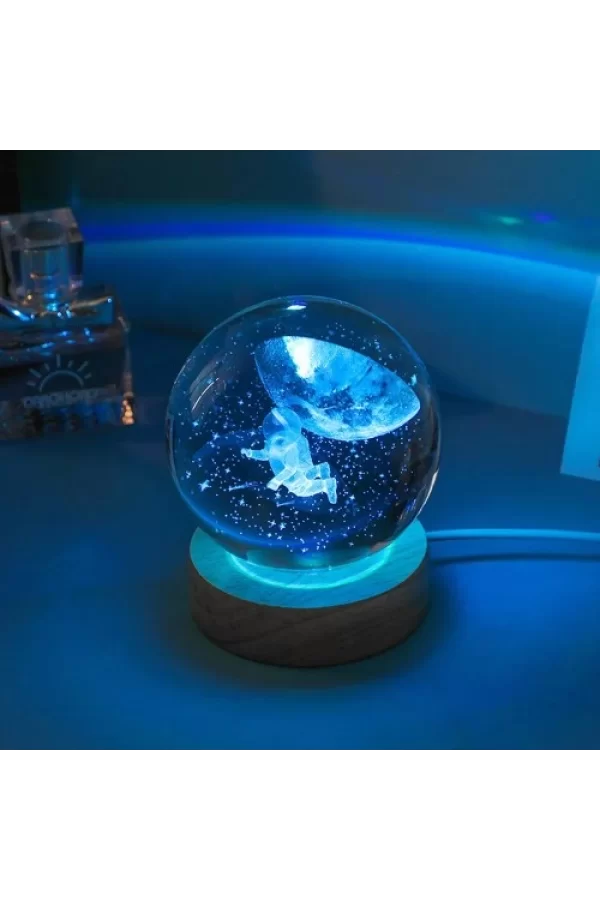 Renk Değiştiren Astronot Tasarımlı Cam Küre