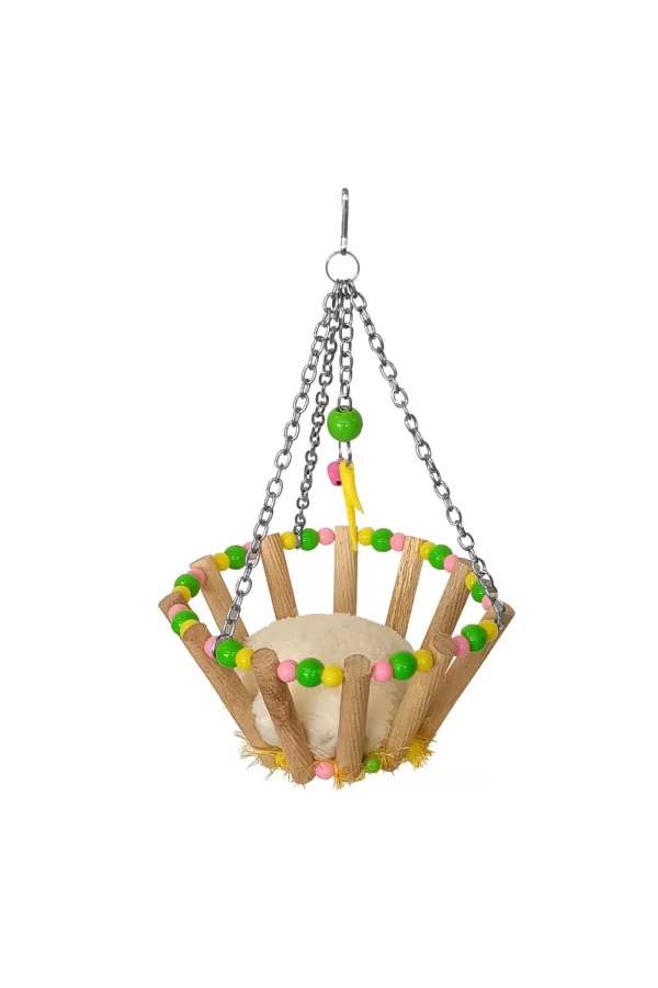 Renkli Boncuklu Ve Çanlı Sepet Kuş Salıncağı 7*12-23 cm