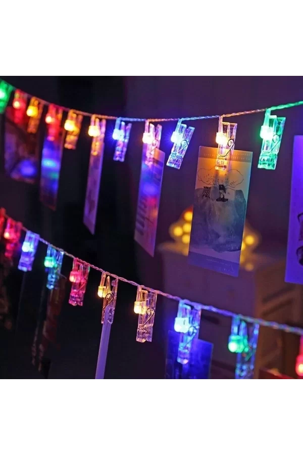 Renkli Işıklı Mandallı Fotoğraf Albümü 10 Lu - Rgb