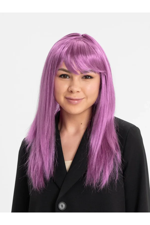 Rose Pembe Düz Kesim Peruk
