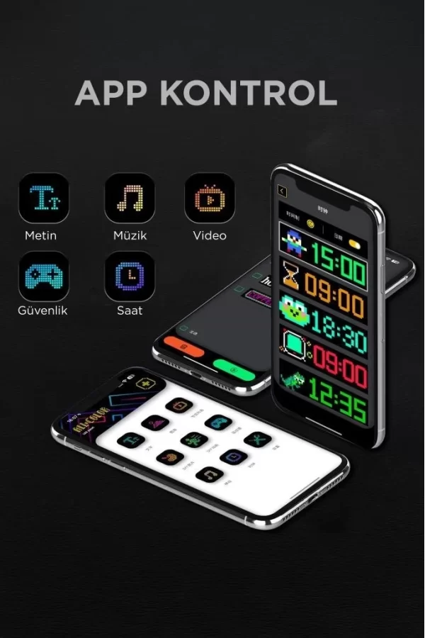 Rp1259 Led Matrix Panel 16x96cm Telefon Kontrollü Kayar Led Animasyon Aydınlatma