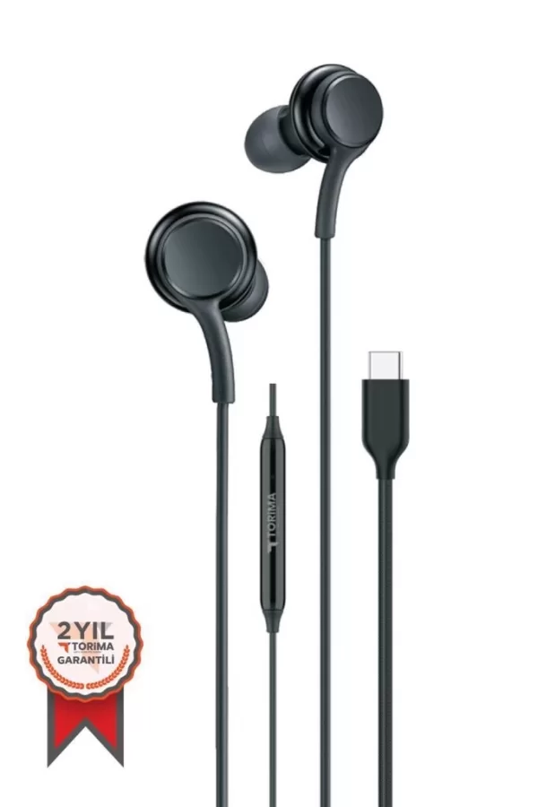 S11+ Kablolu Kulaklık Type-c Telefon Uyumlu Type-c Jak Kulaklik Siyah