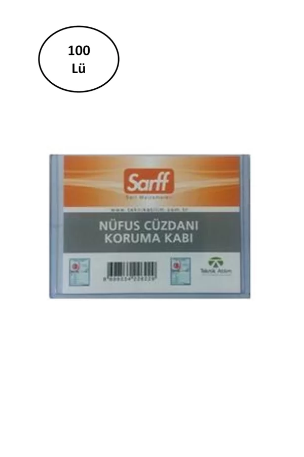 Sarff Nüfus Cüzdanı Kabı Pvc Lüx A-032H 100lü