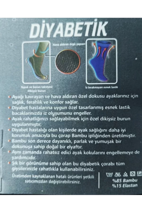 Savcıoğlu Diabetik Bambu Soket Çorap 10 ADET