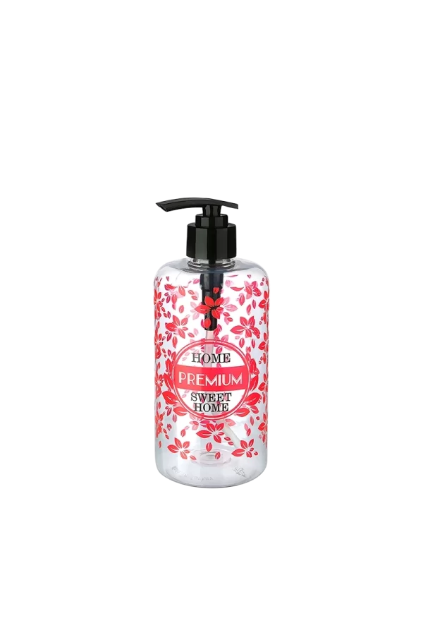 Şeffaf Sıvı Sabunluk Yuvarlak Plastik Pompalı 500 Ml