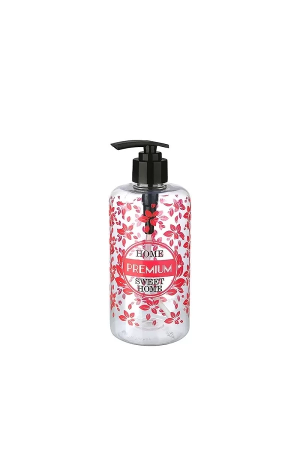 Şeffaf Sıvı Sabunluk Yuvarlak Plastik Pompalı 500 Ml