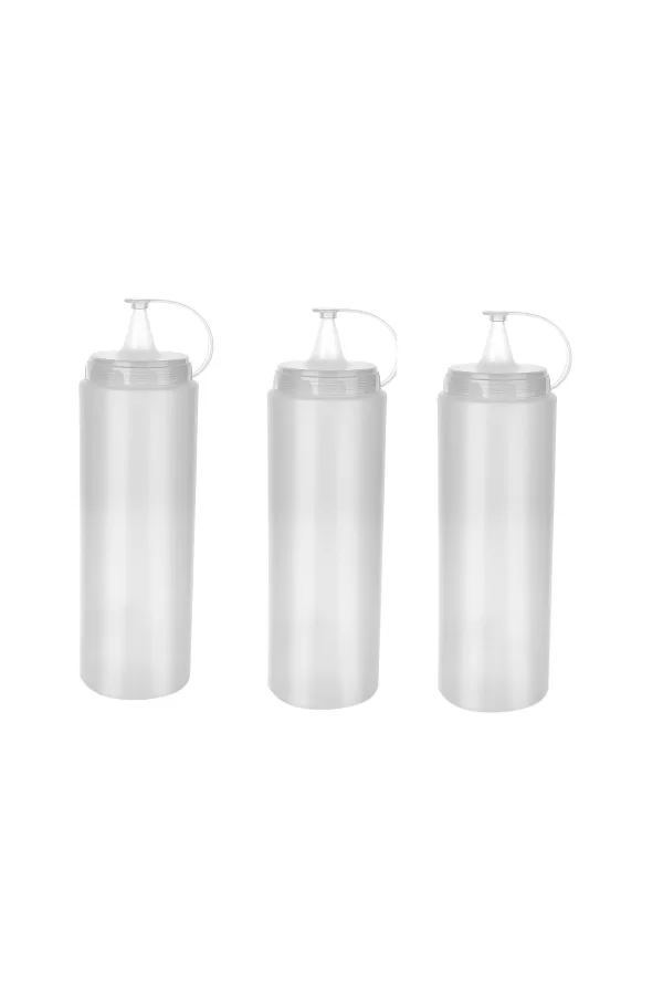 Şeffaf Sos Şişesi - 1000ml Dev Boy 3 Adet
