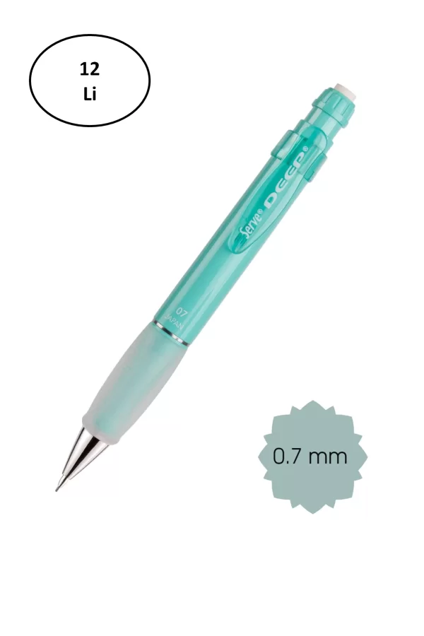 Serve Deep 0.7Mm Mekanik Kurşun Kalem Mavi 12li