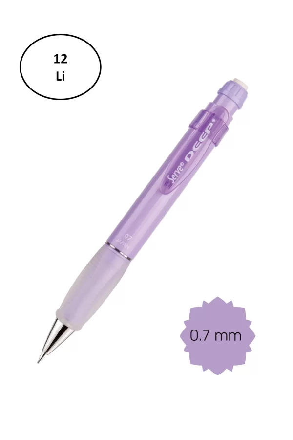 Serve Deep 0.7Mm Mekanik Kurşun Kalem Pastel Renk Sv-Deep 07 Lavanta 12li