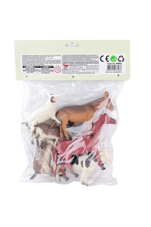 Sh-9001-vardem Poşetli 6pcs 8 İnch  Çiftlik Hayvan Ve Dinozor Set