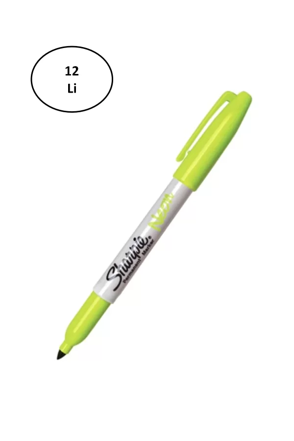 Sharpie Markör 12 Li Permanent Neon Fosforlu Yeşil 12li
