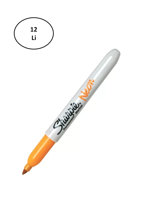 Sharpie Markör Permanent Neon Fosforlu Turuncu 12li