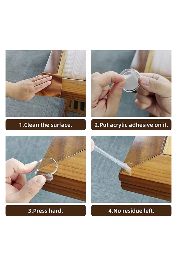 Silikon Şeffaf Masa Kenarı Köşe Koruması