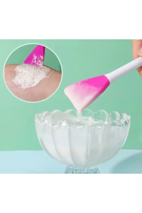 Silikon Yüz Temizleme Fırçası ve Maske Uygulama Spatulası