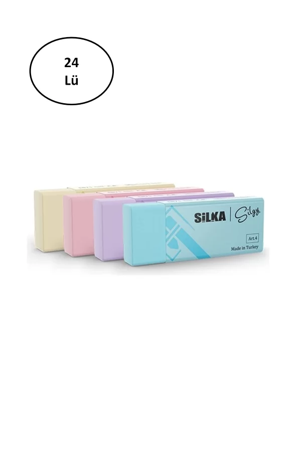 Silka Art.44 Pastel Orta Boy Sınav Silgisi 4Lü 24lü
