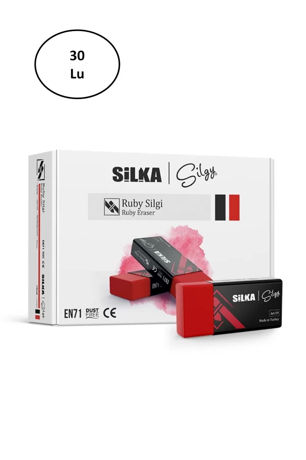 Silka Art.59 Ruby Kırmızı Sınav Silgisi 30lu