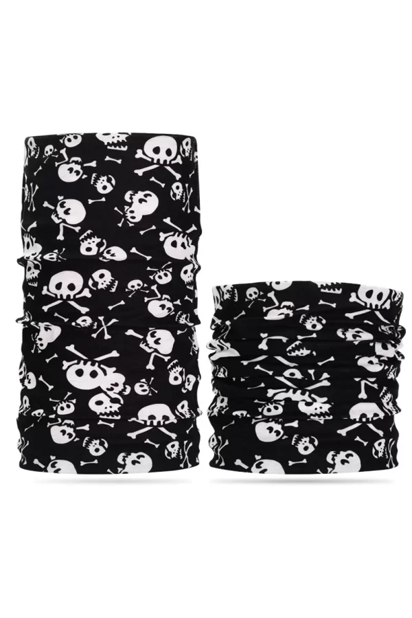 Siyah Beyaz İskelet Baskılı Buff Bandana