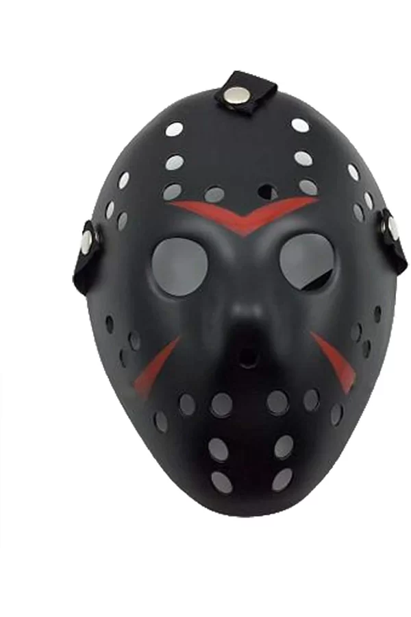 Siyah Kırmızı Çizgili Jason Hannibal Maskesi