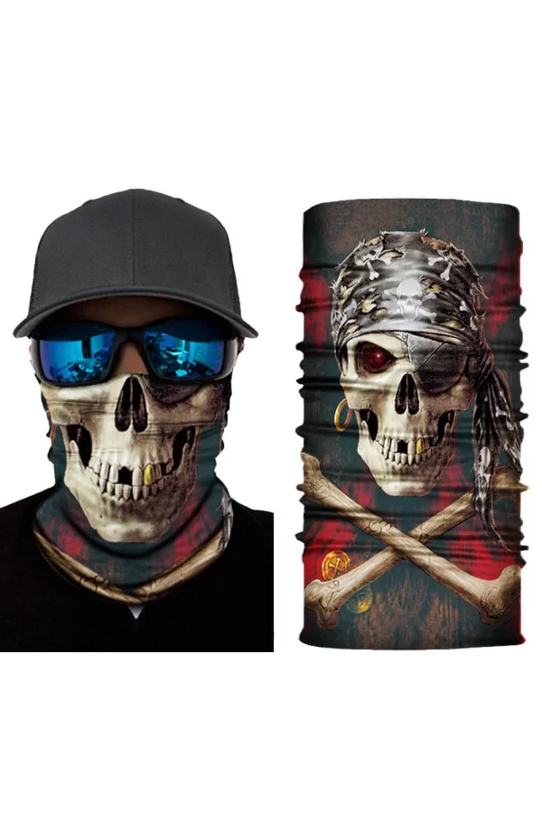 Siyah Korsan Kafatası Baskılı Buff Bandana 30x48 cm