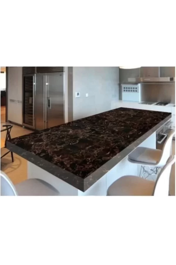 Siyah Mermer Desenli Yapışkanlı Tezgah Folyosu (3 Mt.x 60 Cm)