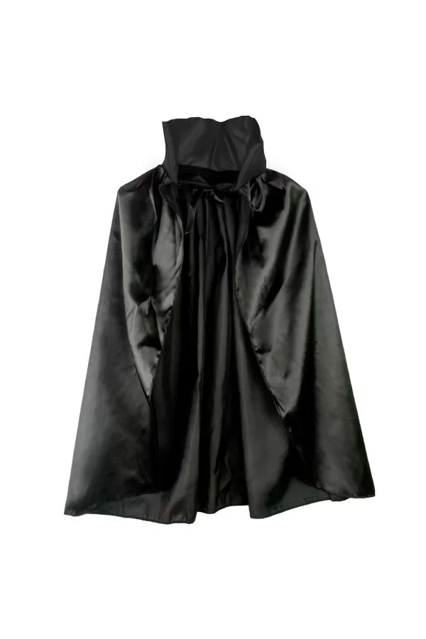 Siyah Renk Yakalı Halloween Pelerini 90 cm