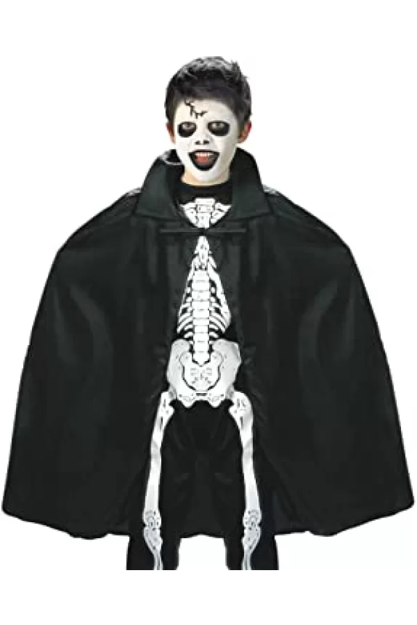 Siyah Renk Yakalı Halloween Pelerini 90 cm
