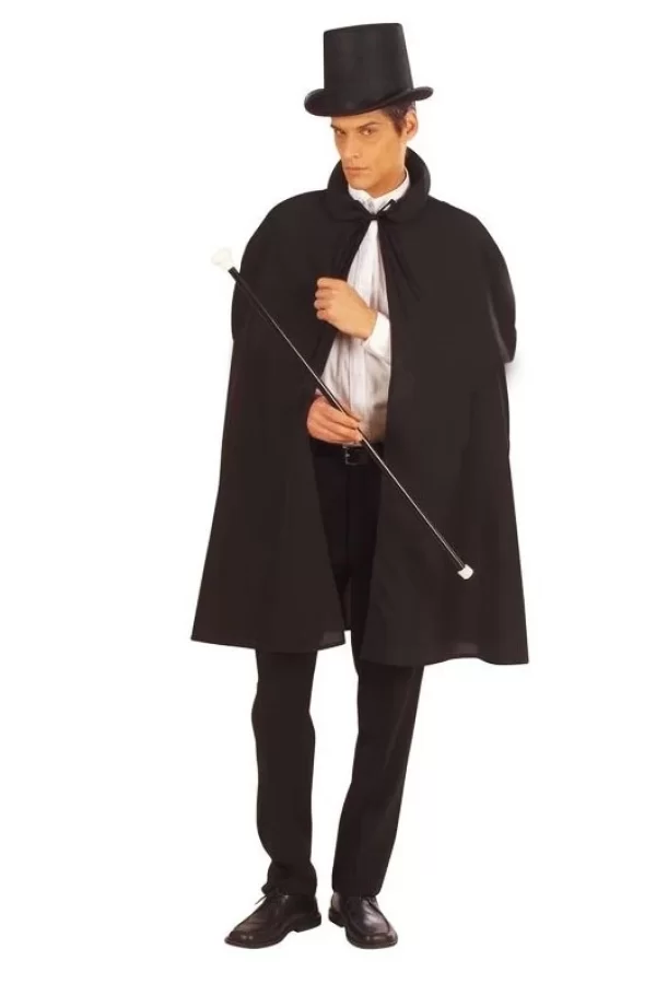 Siyah Sihirbaz Pelerini 120 Cm Ve Sihirbaz Şapkası 12 Cm Yetişkin Boy