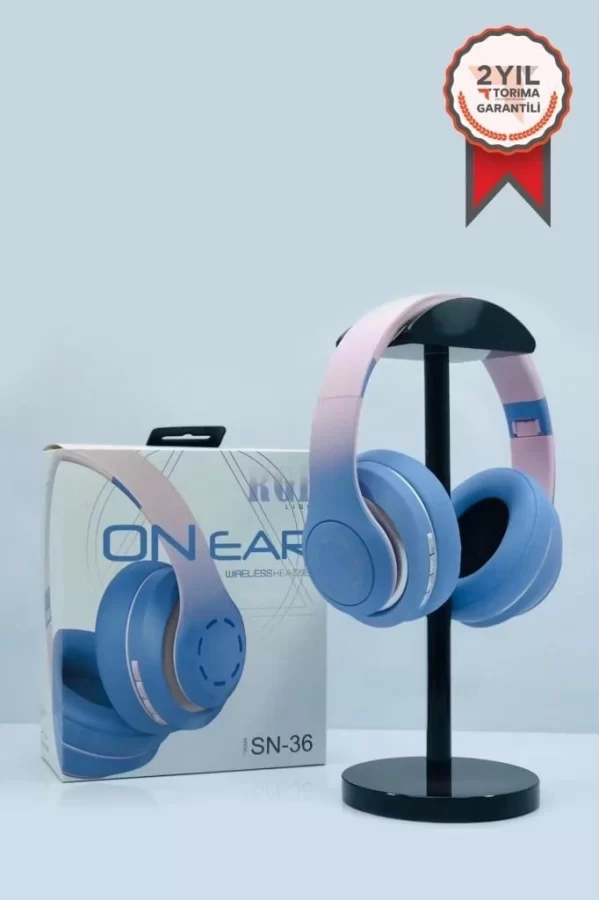 Sn-36 On-ear Kafa Üstü Kablosuz  Kulaklık Bluetooth 5.1  Blue