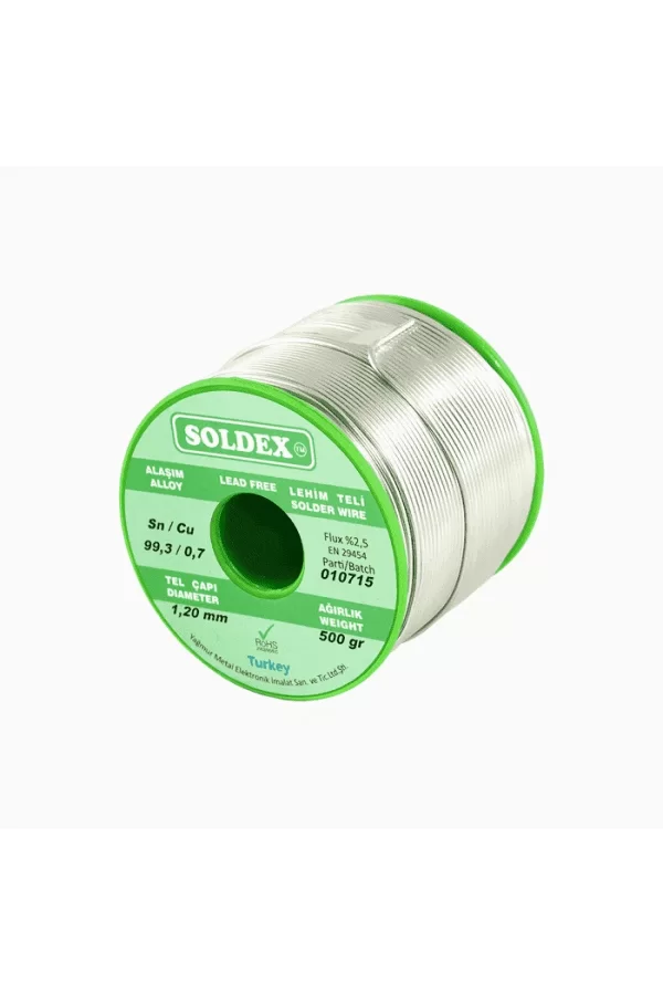 Sn: 99.3 - Cu: 0.7 - 500 Gr, 1 Mm - Kurşunsuz, Gümüşsüz Lehim Teli