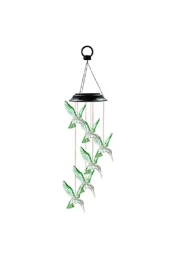Solar Led Işıklı Kuşlu Bahçe Dekoru 6 Ledli,Renkli Işık