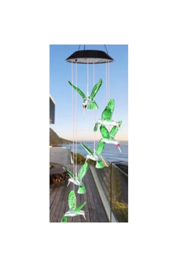 Solar Led Işıklı Kuşlu Bahçe Dekoru 6 Ledli,Renkli Işık